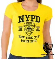 Baby look blusa feminina NYDP policia Nova York NY - Foto 3