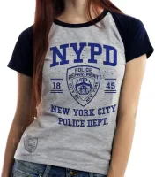 Baby look blusa feminina NYDP policia Nova York NY - Foto 4