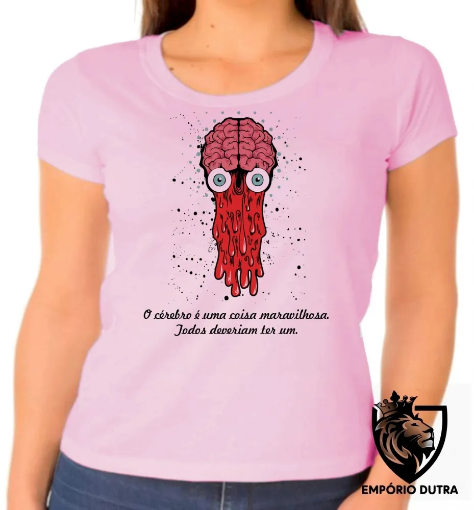 Baby look blusa feminina cérebro é maravilhoso todos deveriam ter um