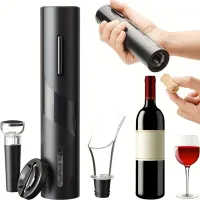 Kit Abridor Elétrico para vinhos 4 em 1 Luatek- Preto - Foto 2