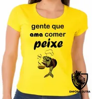 Baby look blusa feminina Peixe pesca pescador pescaria comer adora - Foto 2