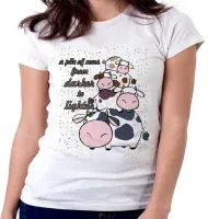 Baby look blusa feminina pilha de vacas mais escura mais clara - Foto 5