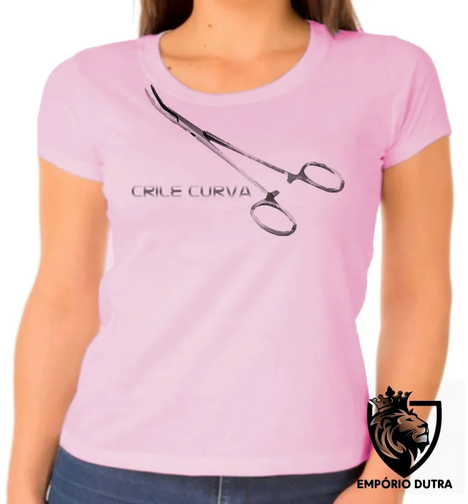 Baby look blusa feminina Pinças medico enfermeira