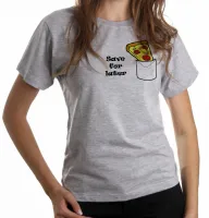 Baby look blusa feminina Pizza Save for later bolso depois lanche - Foto 6