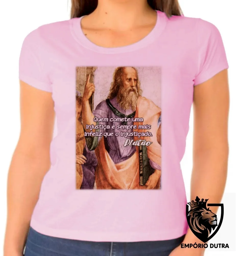 Baby look blusa feminina Platão filosofo filosofia