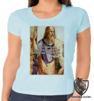 Baby look blusa feminina Platão filosofo filosofia - Foto 2