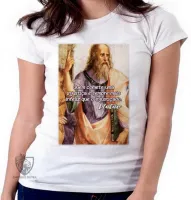 Baby look blusa feminina Platão filosofo filosofia - Foto 4