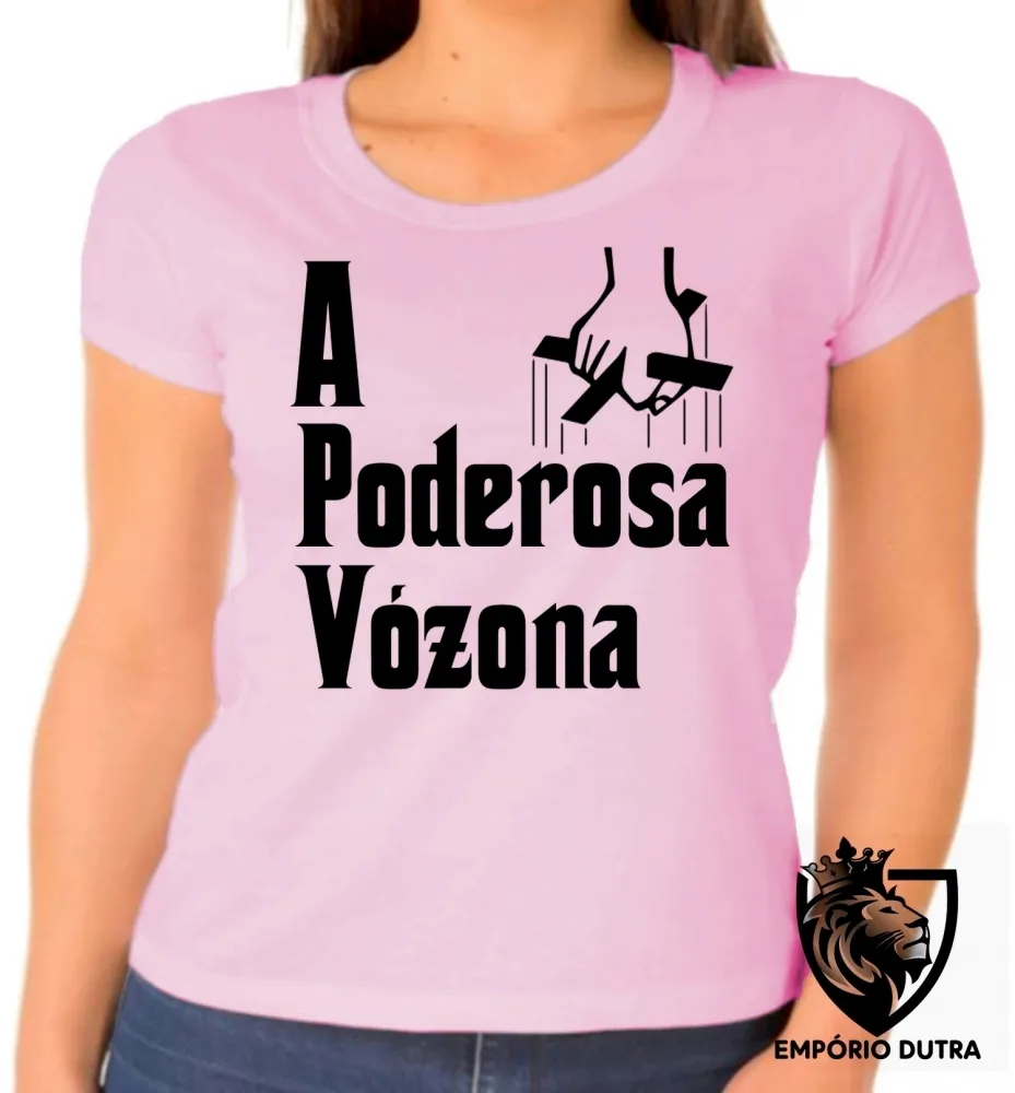 Baby look blusa feminina Poderosa Vózona Vó