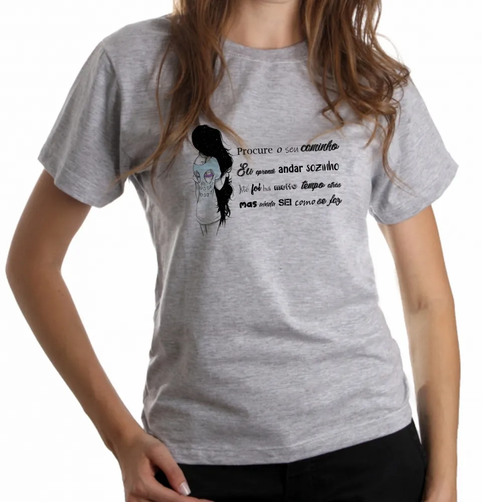 Baby look blusa feminina Procure seu caminho menina frase