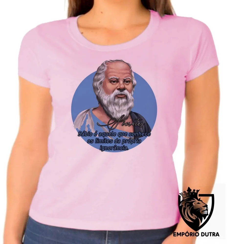 Baby look blusa feminina Sócrates filosofo filosofia atenas Imagem