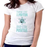 Baby look blusa feminina Think like a proton atomo energia - Foto 4