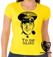 Baby look blusa feminina To de olho guarda policial vigilante - Foto 3