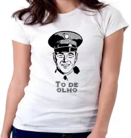 Baby look blusa feminina To de olho guarda policial vigilante - Foto 6