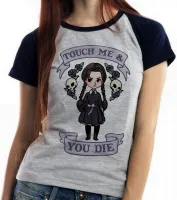 Baby look blusa feminina Touch me you die dead menina faca morte - Foto 4
