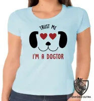 Baby look blusa feminina Veterinário médico dogtor cão dog - Foto 2