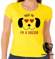 Baby look blusa feminina Veterinário médico dogtor cão dog - Foto 3