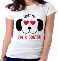 Baby look blusa feminina Veterinário médico dogtor cão dog - Foto 6