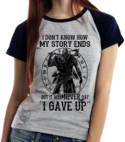 Baby look blusa feminina Vikings my story - Foto 4