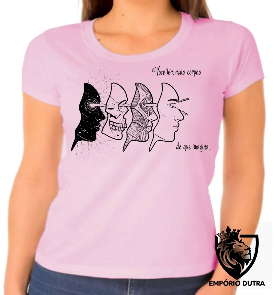 Baby look blusa feminina Você tem mais corpos espiritual Imagem