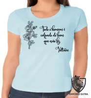 Baby look blusa feminina Voltaire bem que não fez - Foto 2