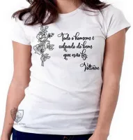 Baby look blusa feminina Voltaire bem que não fez - Foto 5