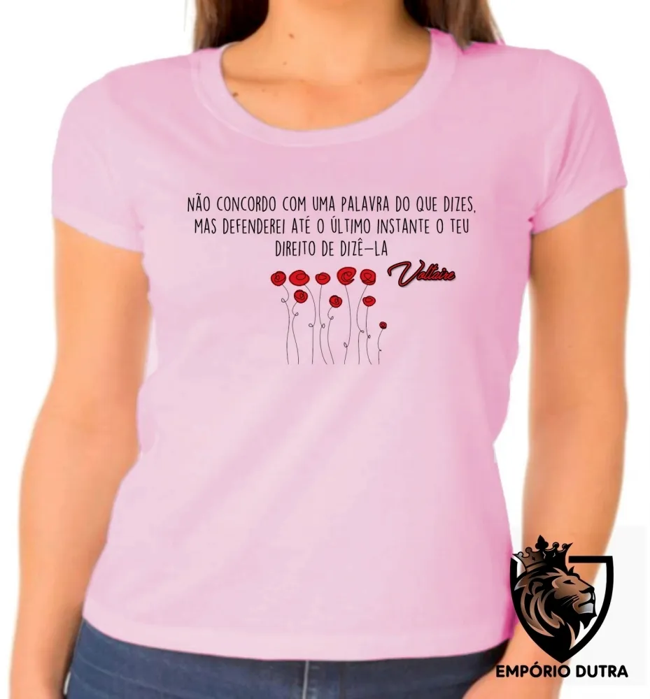 Baby look blusa feminina Voltaire direito de dizer Imagem