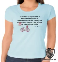 Baby look blusa feminina Voltaire felicidade - Foto 2