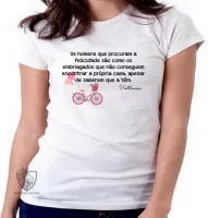 Baby look blusa feminina Voltaire felicidade - Foto 5