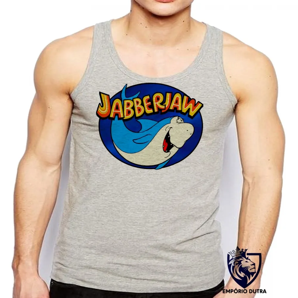 Camiseta Regata adulto ou infantil tutubarao jabberjaw tubarão jaws hanna barbera