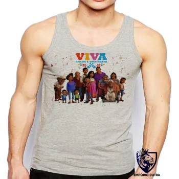 Camiseta Regata adulto ou infantil Vida é uma festa todos