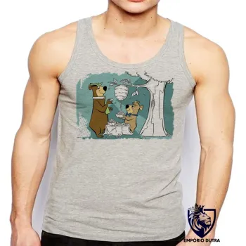 Camiseta Regata adulto ou infantil Zé Colméia e Catatau urso hanna barbera