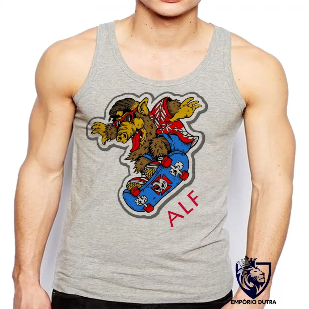 Camiseta Regata adulto ou infantil ALF skate et teimoso alien