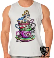 Camiseta Regata adulto ou infantil Alice e gato no pais das maravilhas - Foto 2