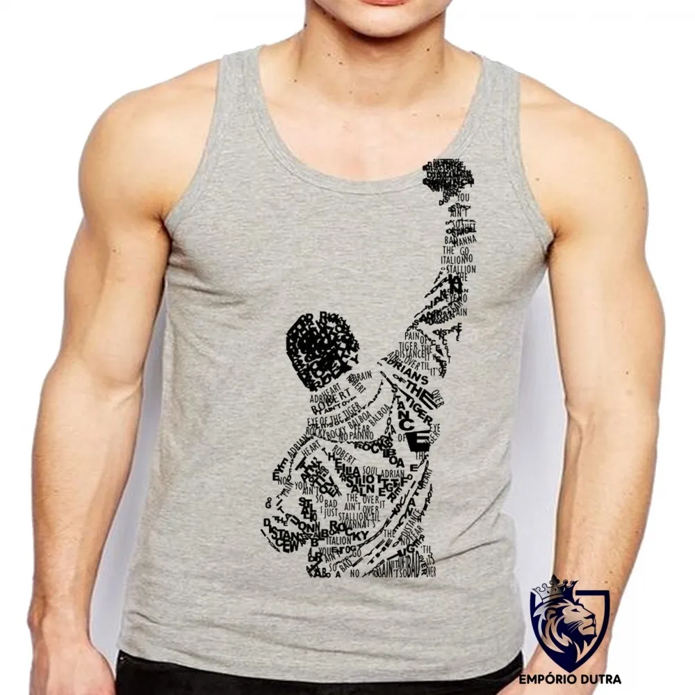 Camiseta Regata adulto ou infantil Balboa letras rocky boxe
