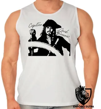 Camiseta Regata adulto ou infantil Capitão Jack Sparrow pirata caribe - Foto 2
