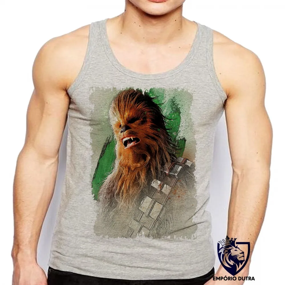 Camiseta Regata adulto ou infantil Chewbacca gritando Imagem