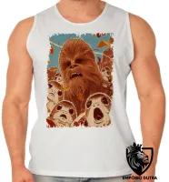 Camiseta Regata adulto ou infantil Chewbacca Porgs - Foto 2