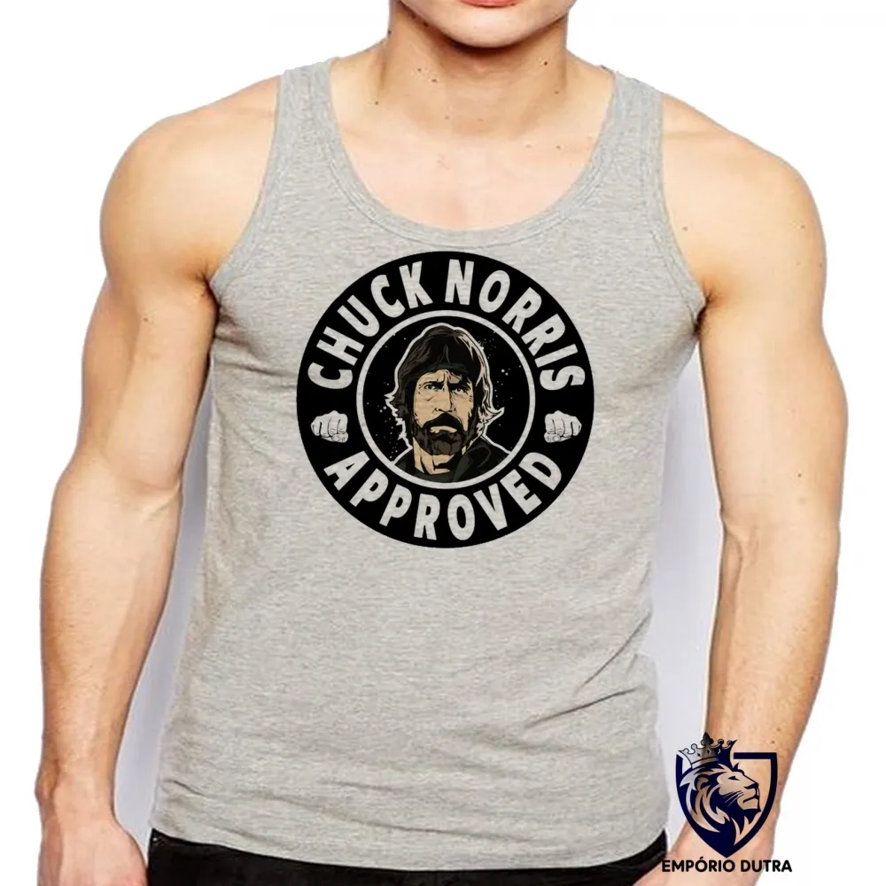 Camiseta Regata adulto ou infantil chuck norris approved luta marcial mma vale tudo Imagem