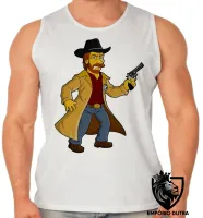 Camiseta Regata adulto ou infantil chuck norris simpsons texas ranger revolver - Foto 2