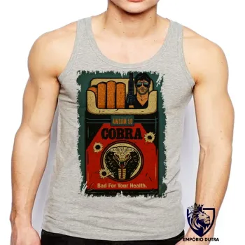 Camiseta Regata adulto ou infantil Cigarro Cobra rambo