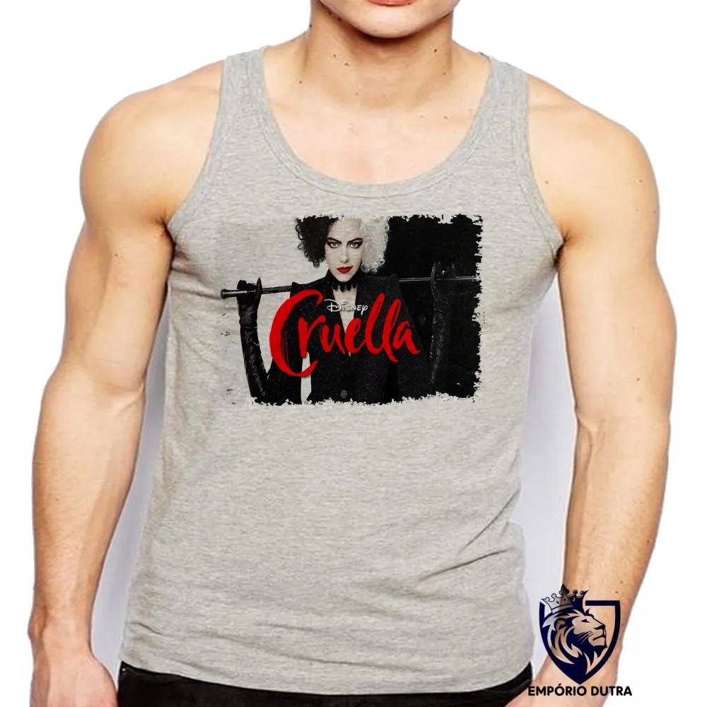 Camiseta Regata adulto ou infantil Cruella De Vil 101 dalmatas