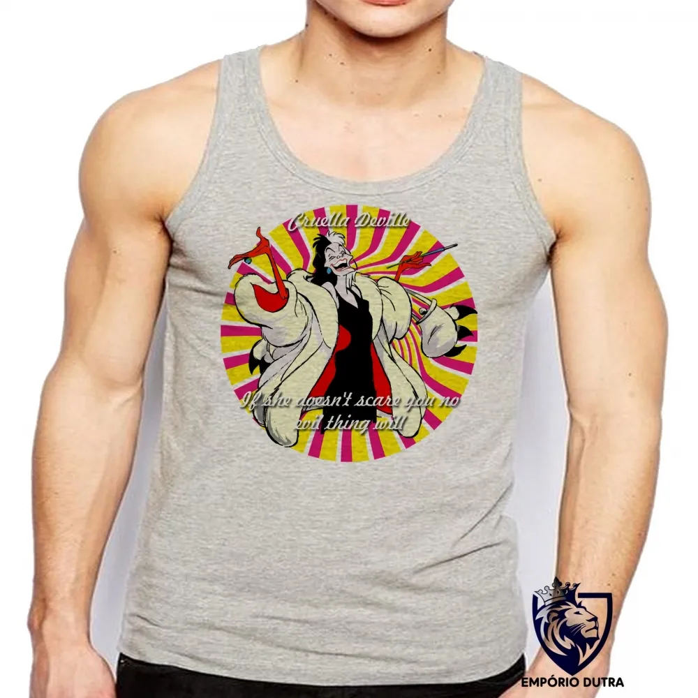 Camiseta Regata adulto ou infantil Cruella Deville 101 dalmatas if she Imagem