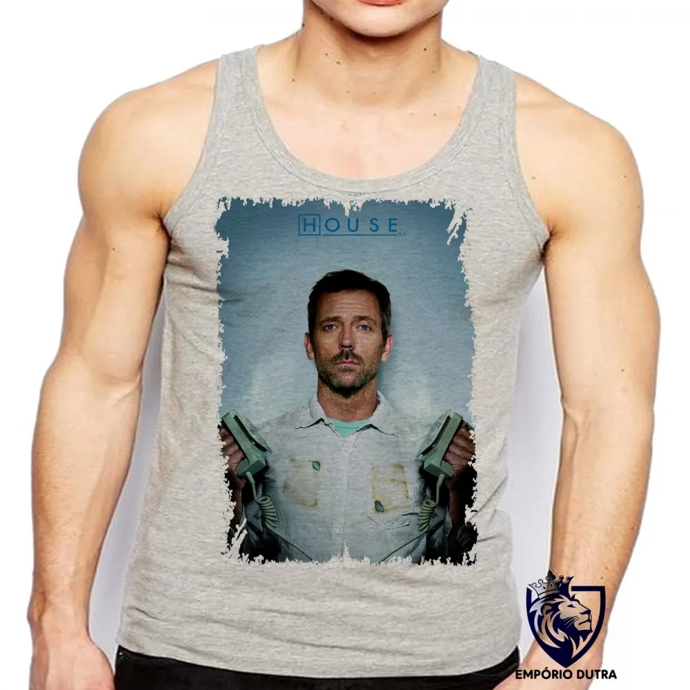 Camiseta Regata adulto ou infantil Dr House disfibrilador Imagem