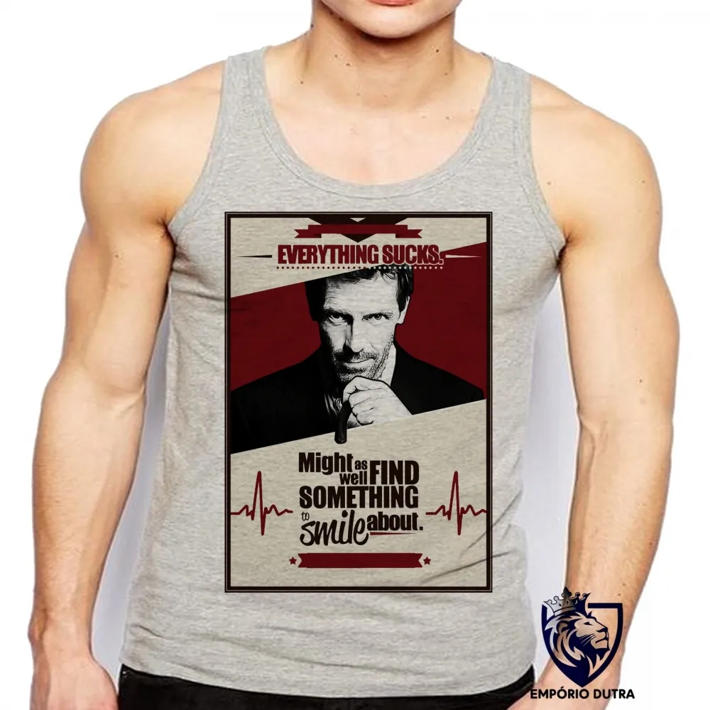 Camiseta Regata adulto ou infantil Dr House Everything sucks Imagem