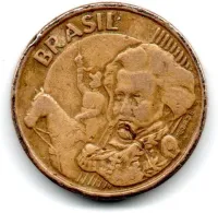 2000 - 10 Centavos - ERRO: Duplicação no D. Pedro I, Brasil e Traços - Moeda Brasil - C/ Danos - Foto 3