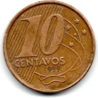 1999 - 10 Centavos - Moeda Brasil - C/ Danos