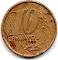 1999 - 10 Centavos - Moeda Brasil - C/ Danos