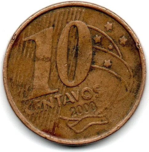 2000 - 10 Centavos - Moeda Brasil - C/ Danos