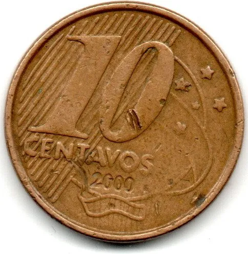 2000 - 10 Centavos - Moeda Brasil - C/ Danos
