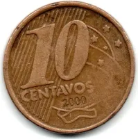 2000 - 10 Centavos - Moeda Brasil - C/ Danos